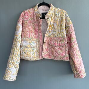 Womens 7 for All Mankind cropped quilted jacket - boxy fit - spring - size L